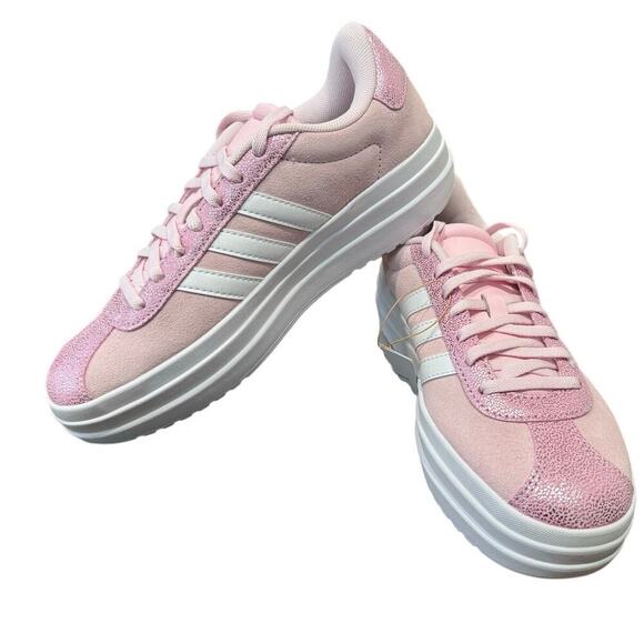 Adidas Other - New Adidas VL Court Bold J Pink/White Platform Sneakers Big Kid 5 Women ~ 6.5/7